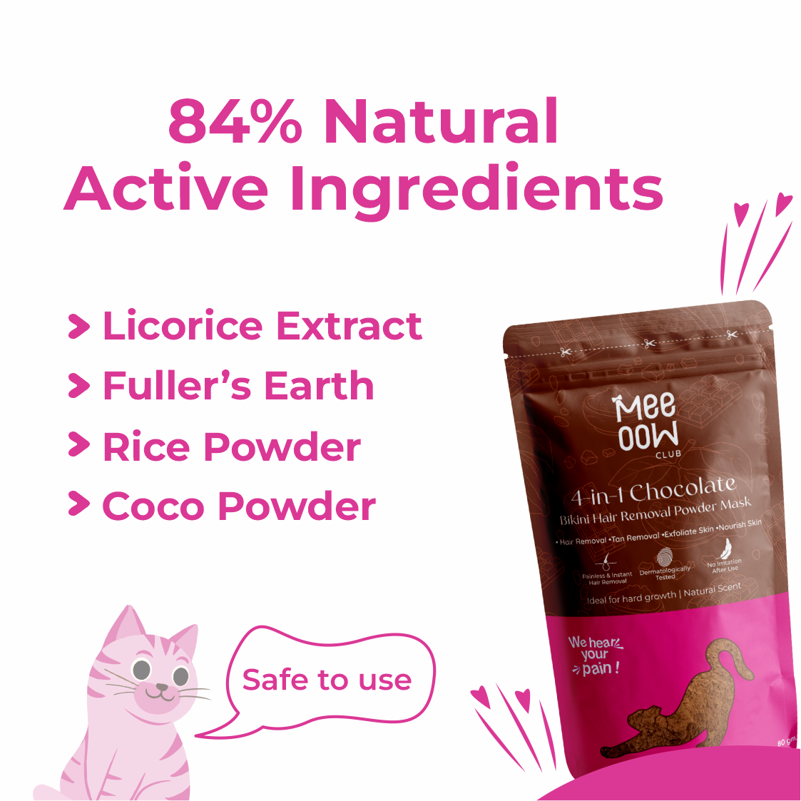 4-in-1 Chocolate Bikini Hair Removal Wax Powder Mask