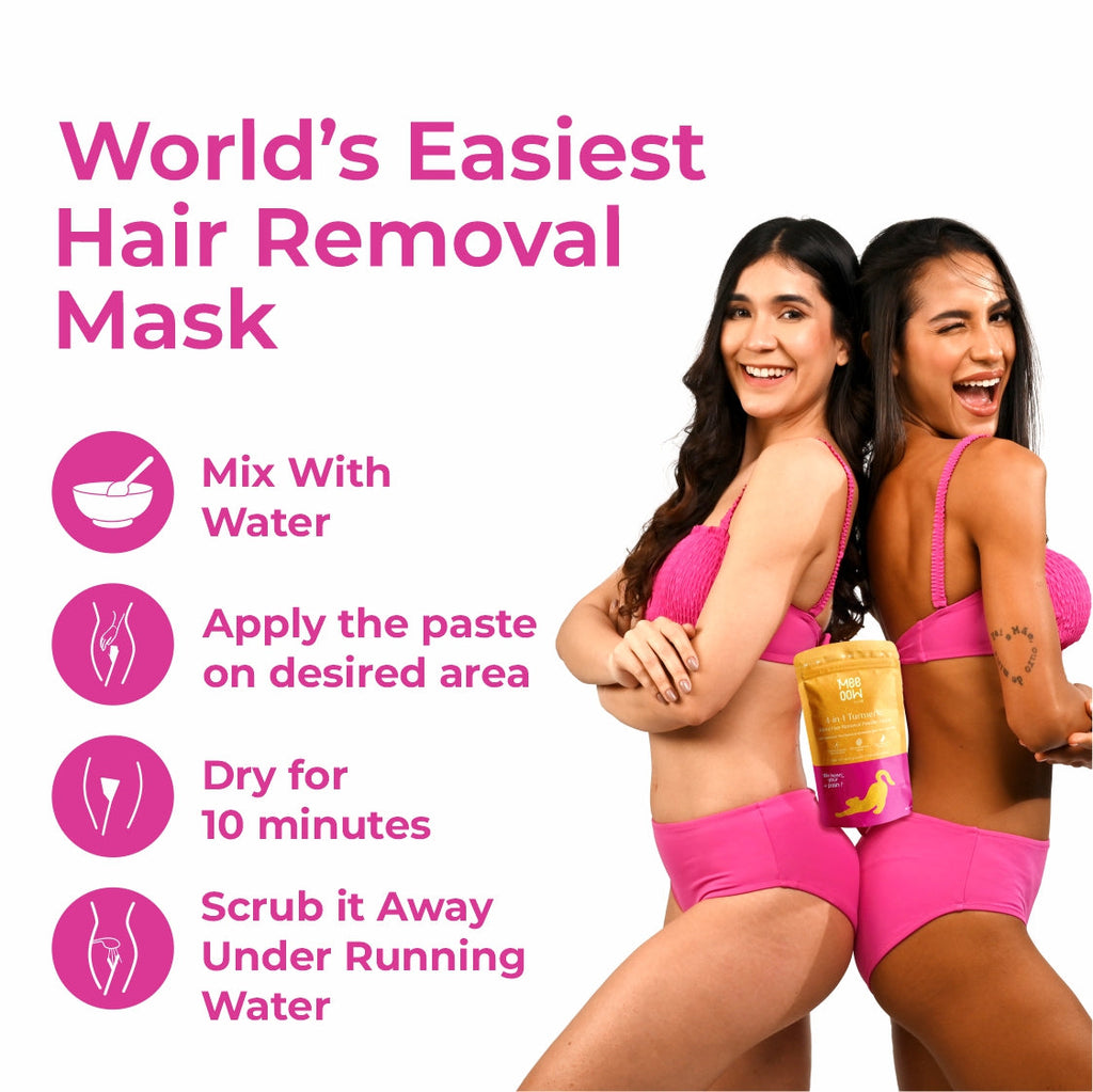 4-in-1 Turmeric Bikini Hair Removal Wax Powder Mask