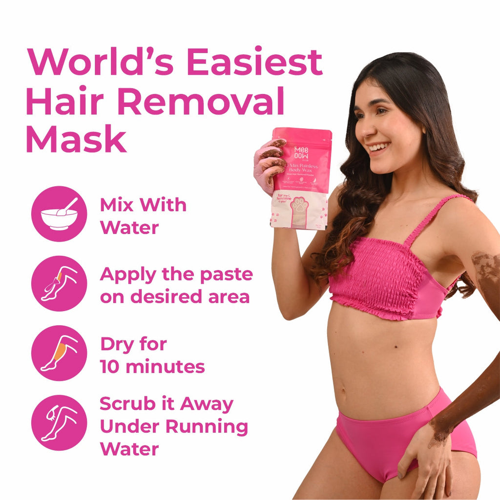 4-in-1 Rose Body Hair Removal Wax Powder Mask