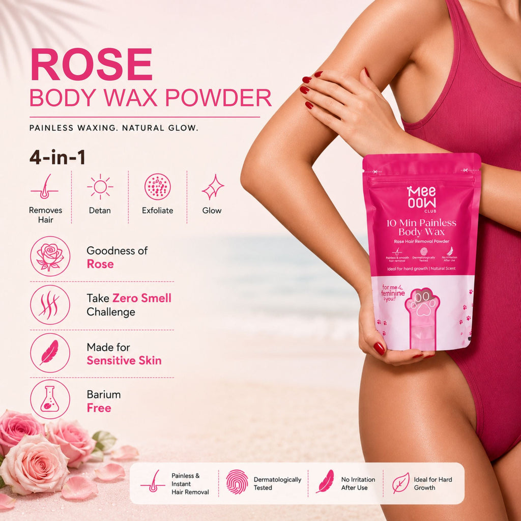 Turmeric Bikini Hair Removal Mask + Rose Body Hair Removal Mask + Morrocon Nila Powder Clay Mask - Combo of 3