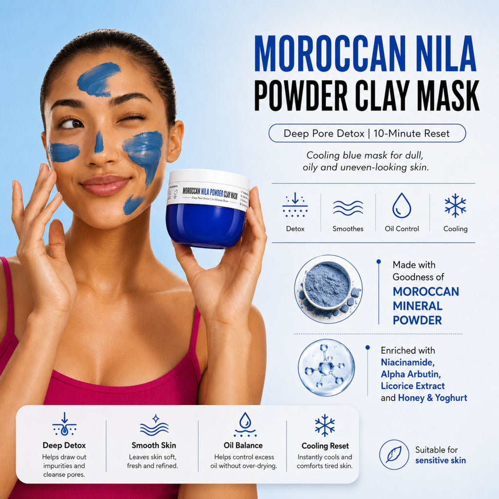 Turmeric Bikini Hair Removal Mask + Rose Body Hair Removal Mask + Morrocon Nila Powder Clay Mask - Combo of 3