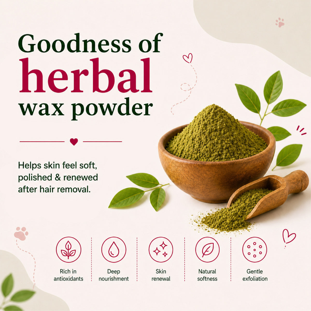 4-in-1 Herbal Bikini Hair Removal Wax Powder Mask 80g
