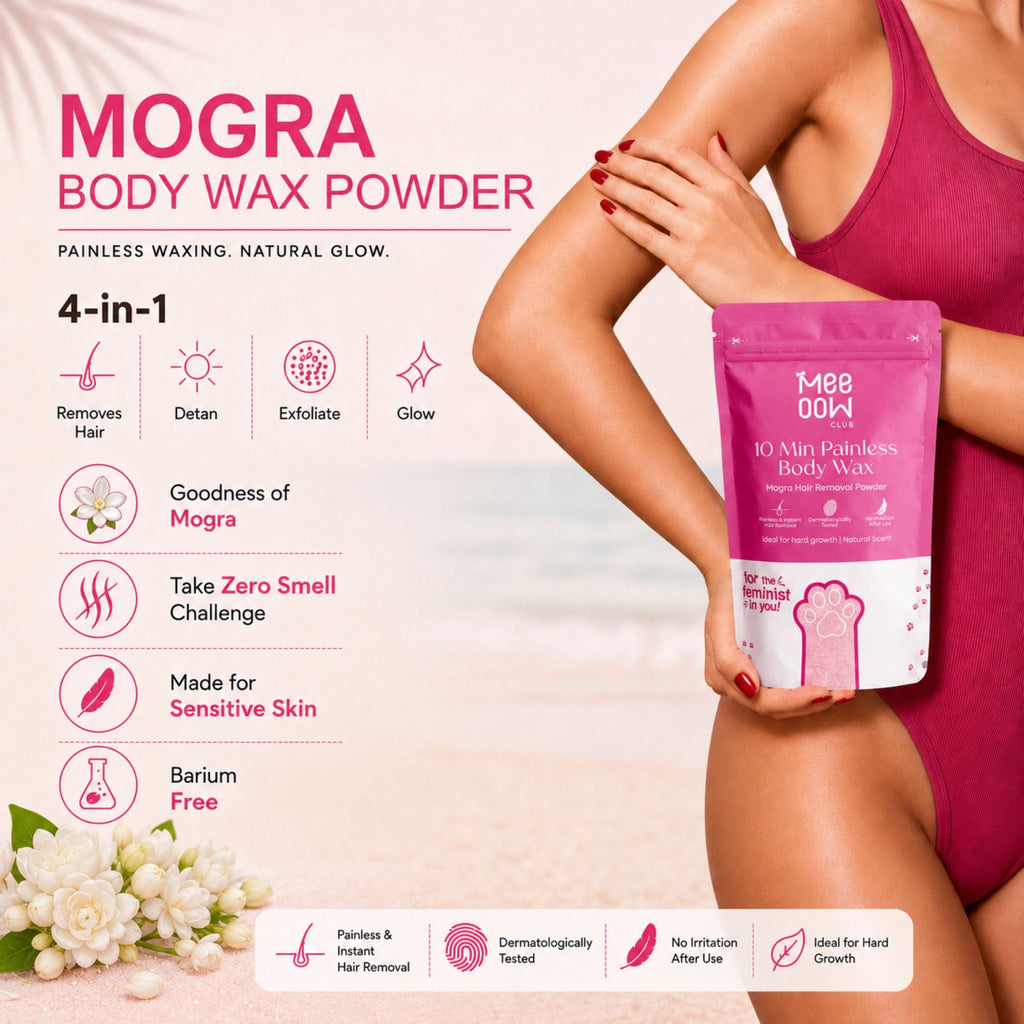 Herbal Bikini Hair Removal Mask + Mogra Body Hair Removal Mask + Pink Glow Detan Clay Mask - Combo of 3
