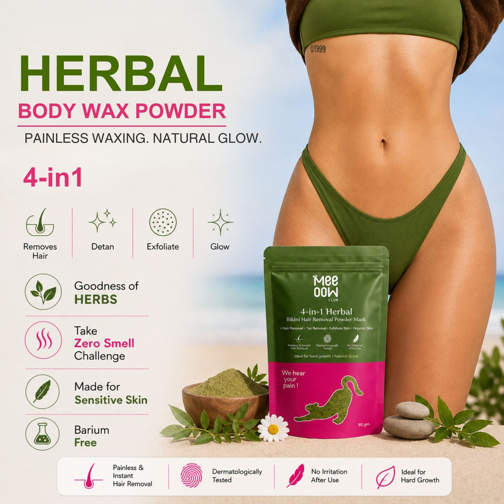 Herbal Bikini Hair Removal Mask + Mogra Body Hair Removal Mask + Morrocon Nila Powder Clay Mask - Combo of 3
