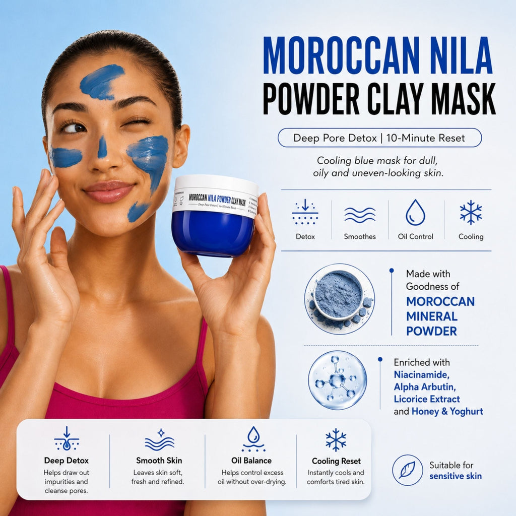 Herbal Bikini Hair Removal Mask + Mogra Body Hair Removal Mask + Morrocon Nila Powder Clay Mask - Combo of 3