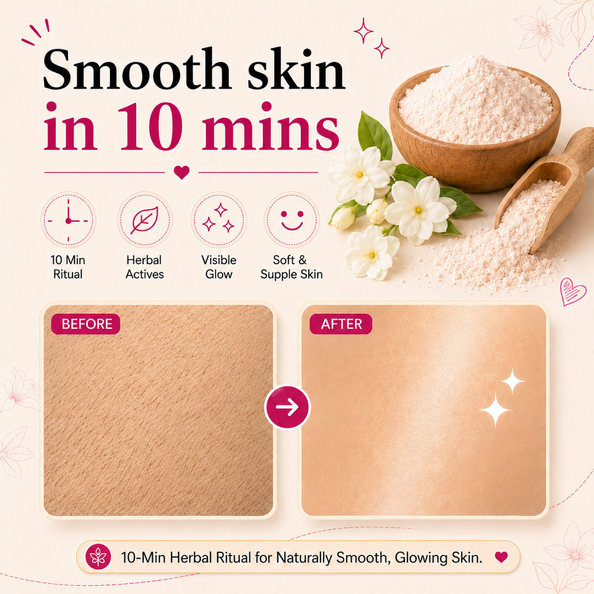 4-in-1 Mogra Body Hair Removal Wax Powder Mask