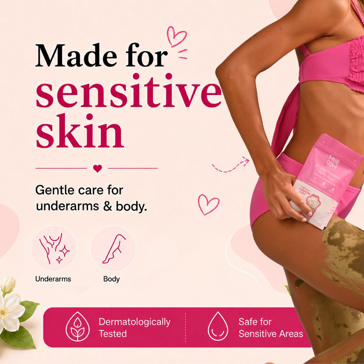 4-in-1 Mogra Body Hair Removal Wax Powder Mask