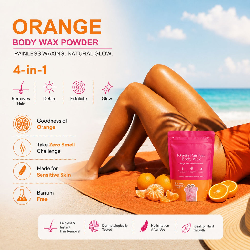 Chocolate Bikini Hair Removal Mask + Orange Body Hair Removal Mask + Morrocon Nila Powder Clay Mask - Combo of 3