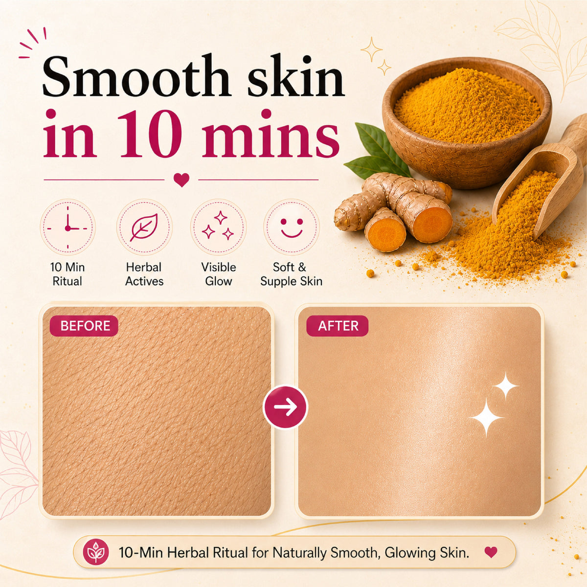 4-in-1 Turmeric Bikini Hair Removal Wax Powder Mask 80g